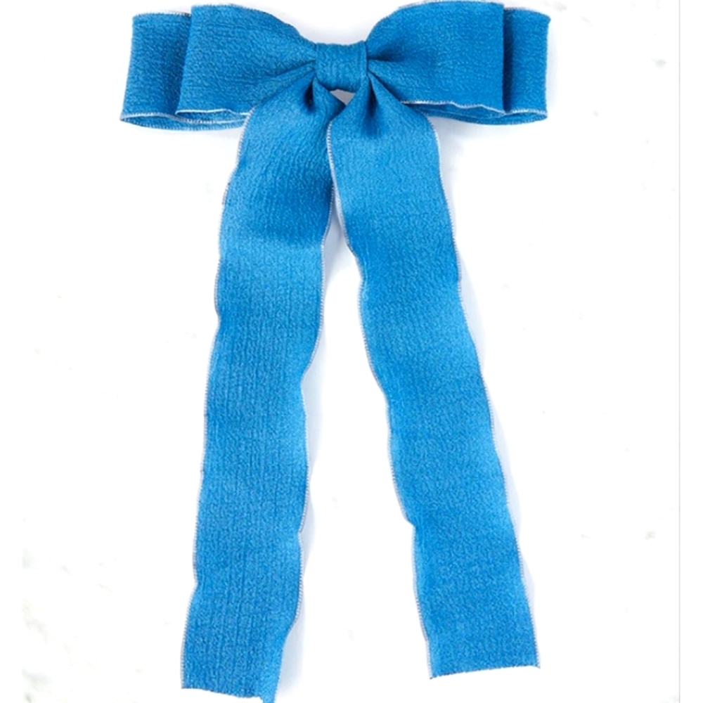 LA Hearts Ruffle Bow Hair Clip, OneSize, Navy. - Picture 2 of 3